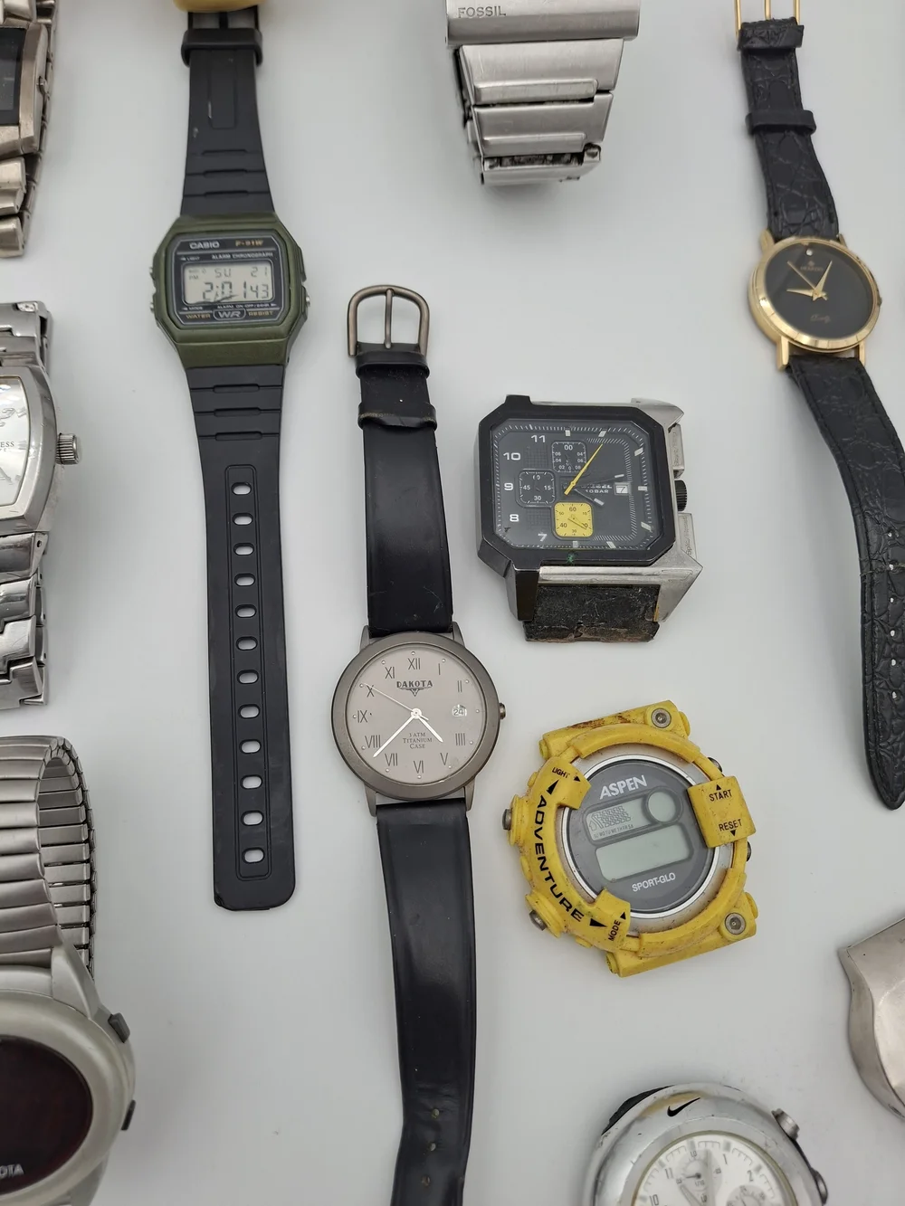 Men's Watch Lot (Skagen, Diesel, Casio, Kenneth Cole) For Parts Or Repair